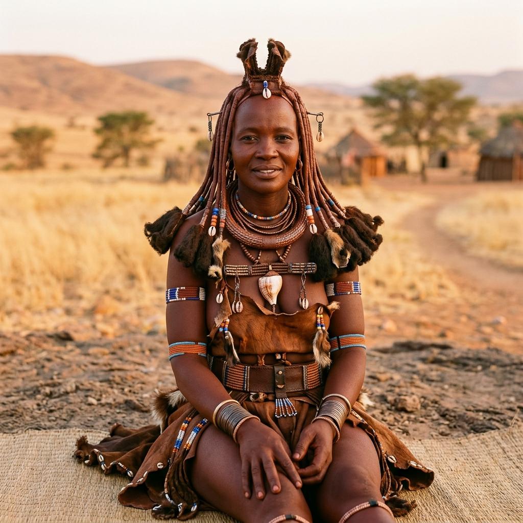 Editorial Namibia travel image representing The Himba People of Namibia; not documentary evidence
