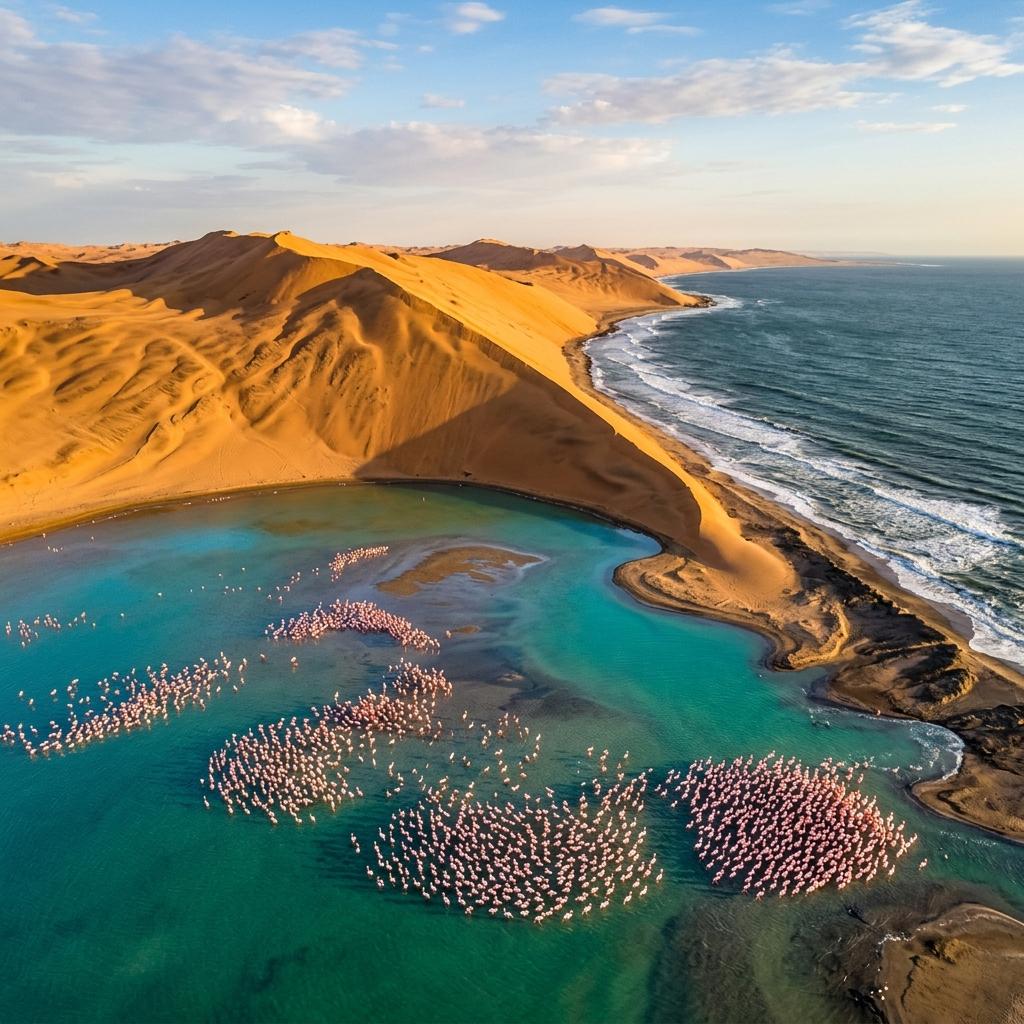 Editorial Namibia travel image representing Walvis Bay & Sandwich Harbour; not documentary evidence